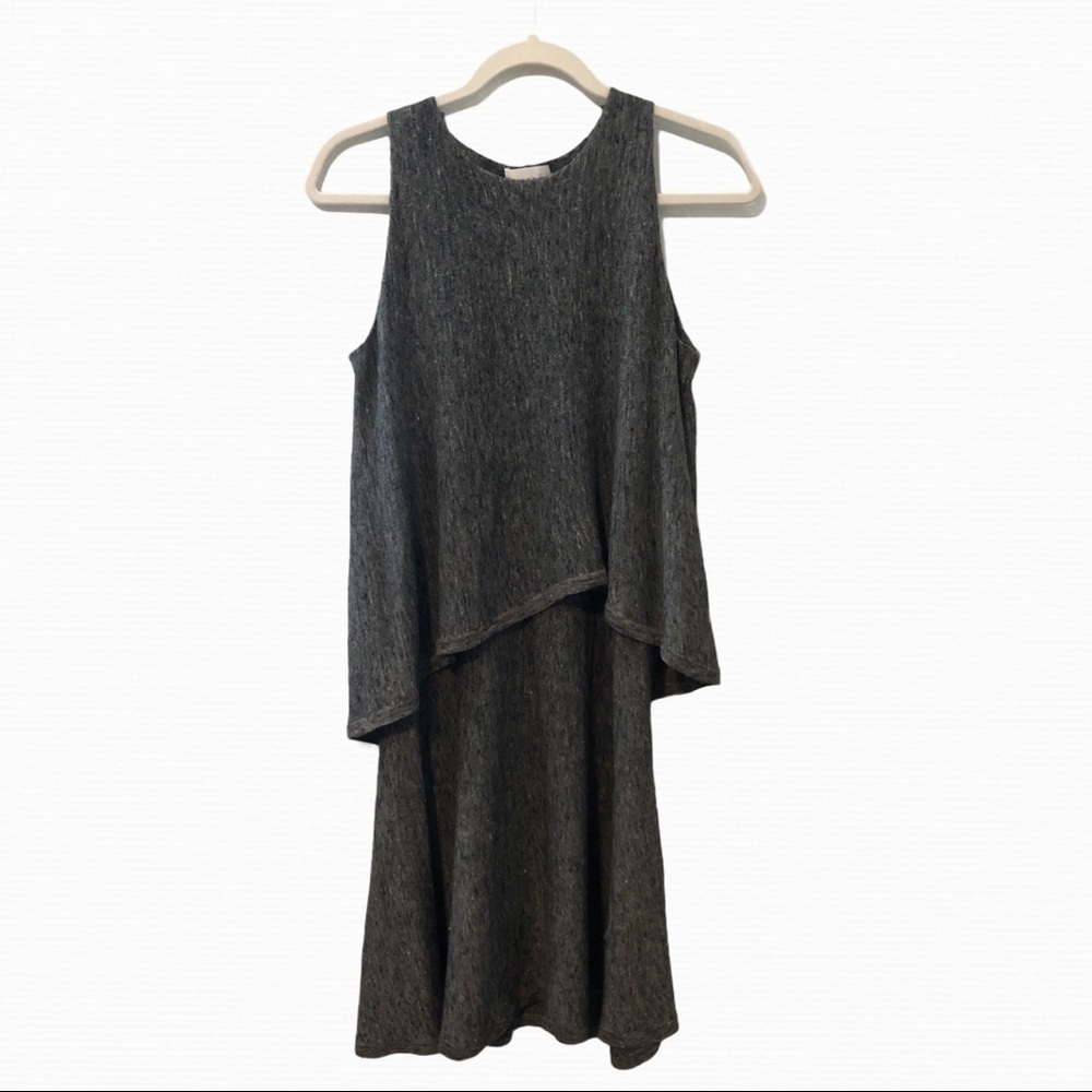 Milly Tiered Linen Silk Blend Sleeveless Dress